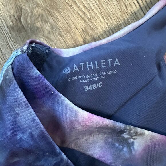 Athleta Supernove Galaxy Enterwined Bikini Swim Top Purple Size 34B/C Swimsuit - Picture 2 of 3